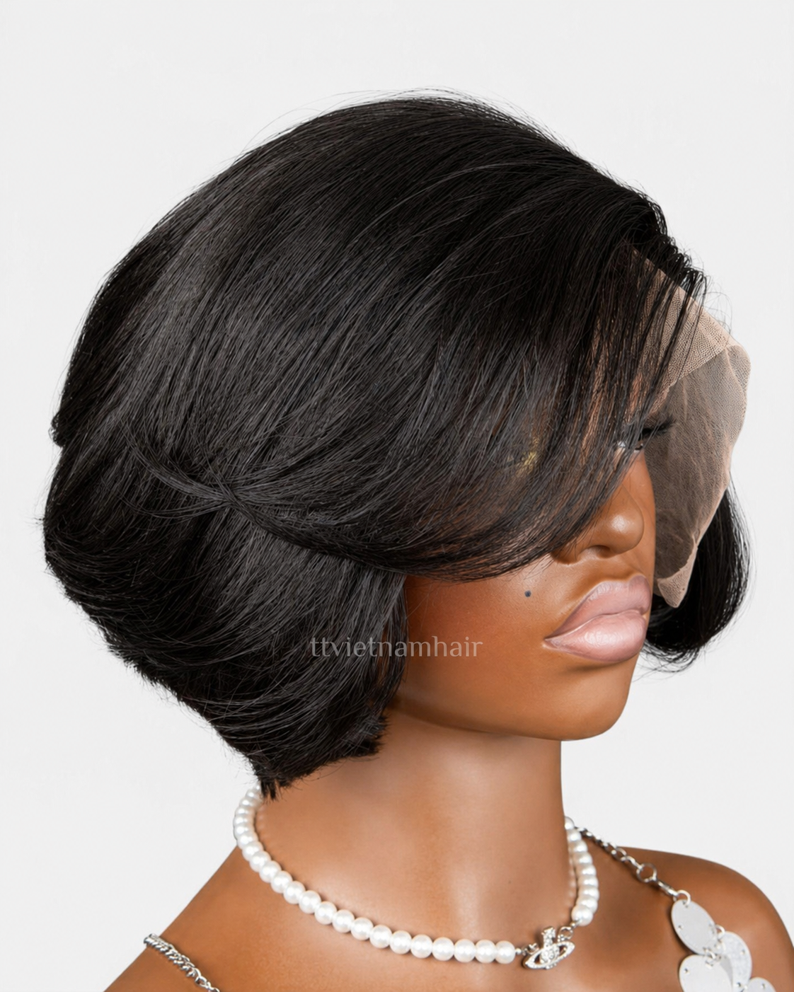 13×4 Frontal Bob Wig – Black Straight 6 Inch | Vietnamese Human Hair