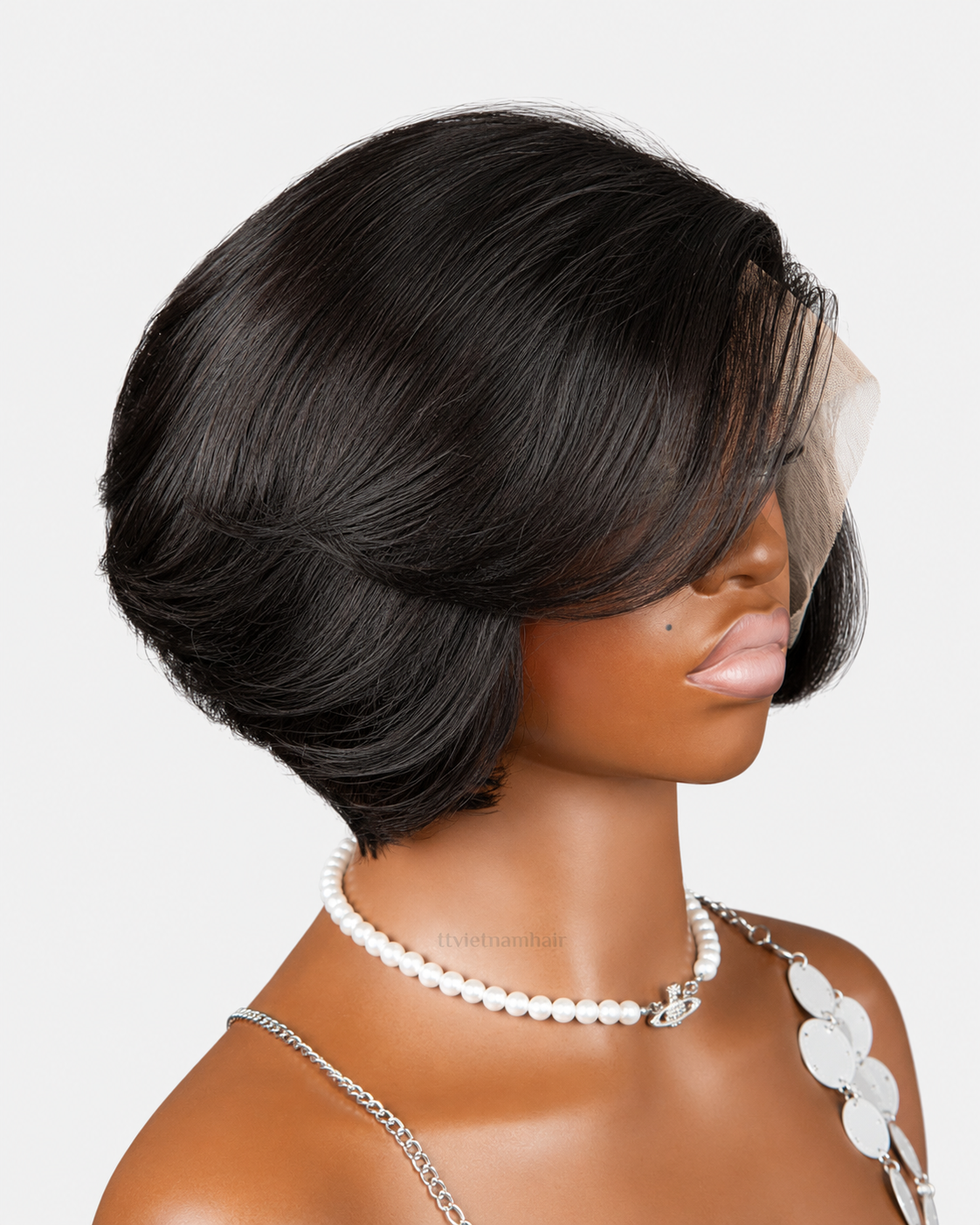 13×4 Frontal Bob Wig – Black Straight 6 Inch | Vietnamese Human Hair