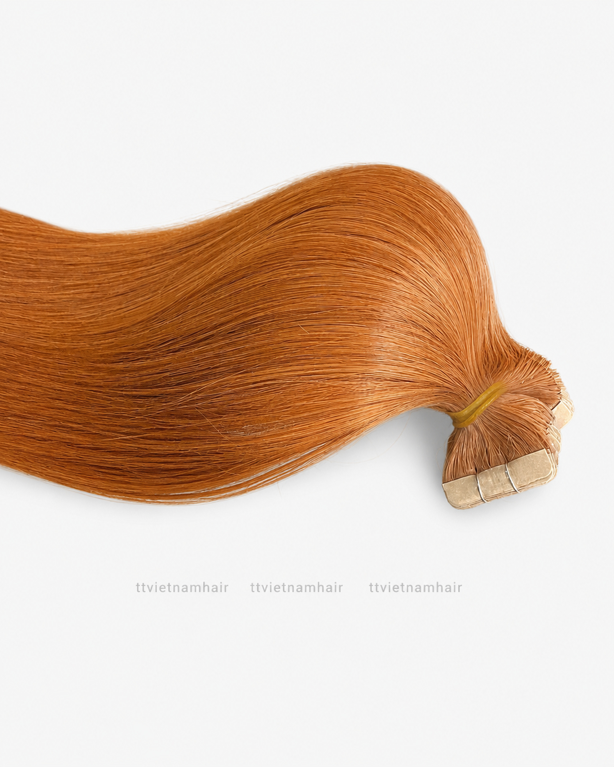 Bone Straight Tape-In Extensions - Copper Orange