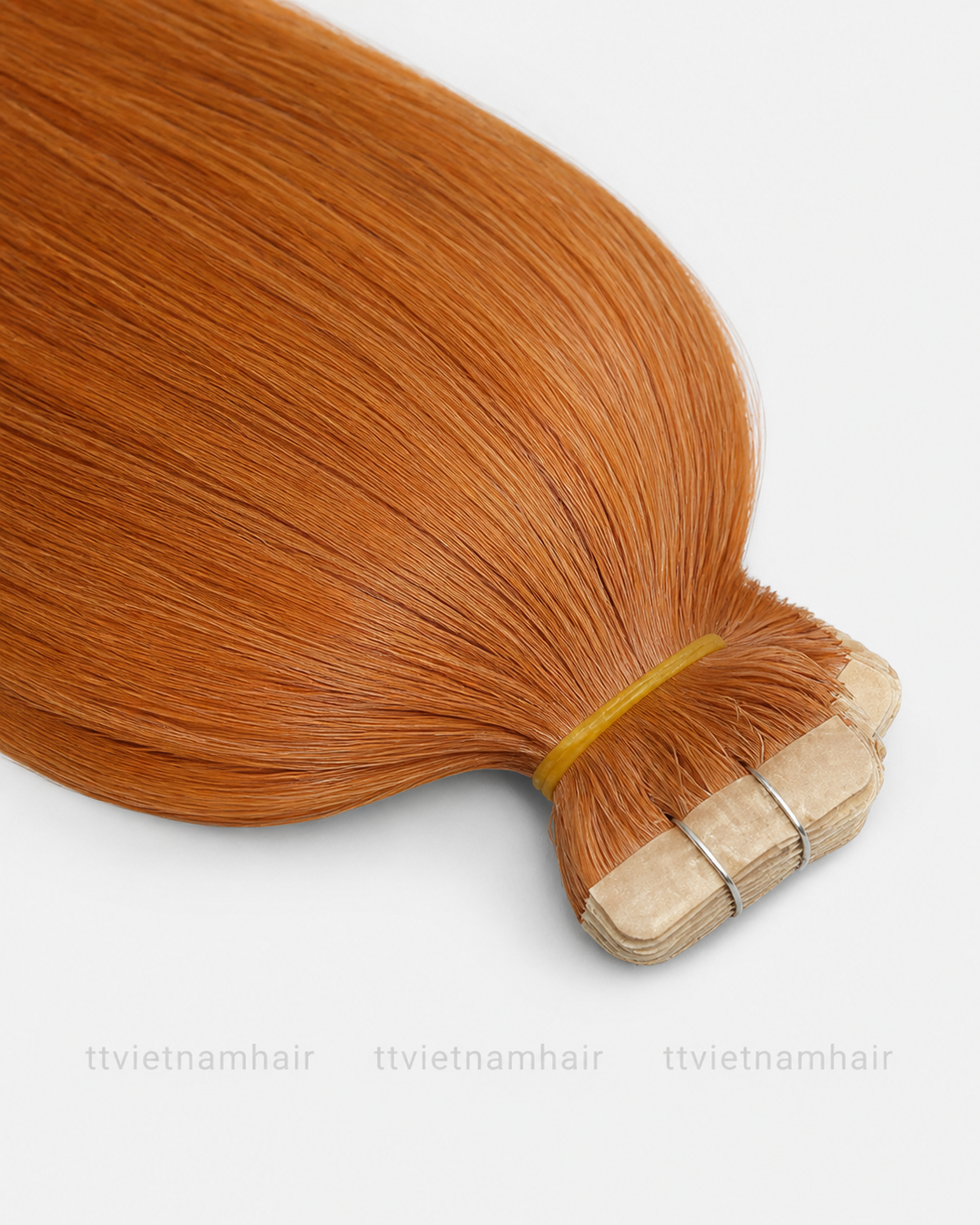Bone Straight Tape-In Extensions - Copper Orange