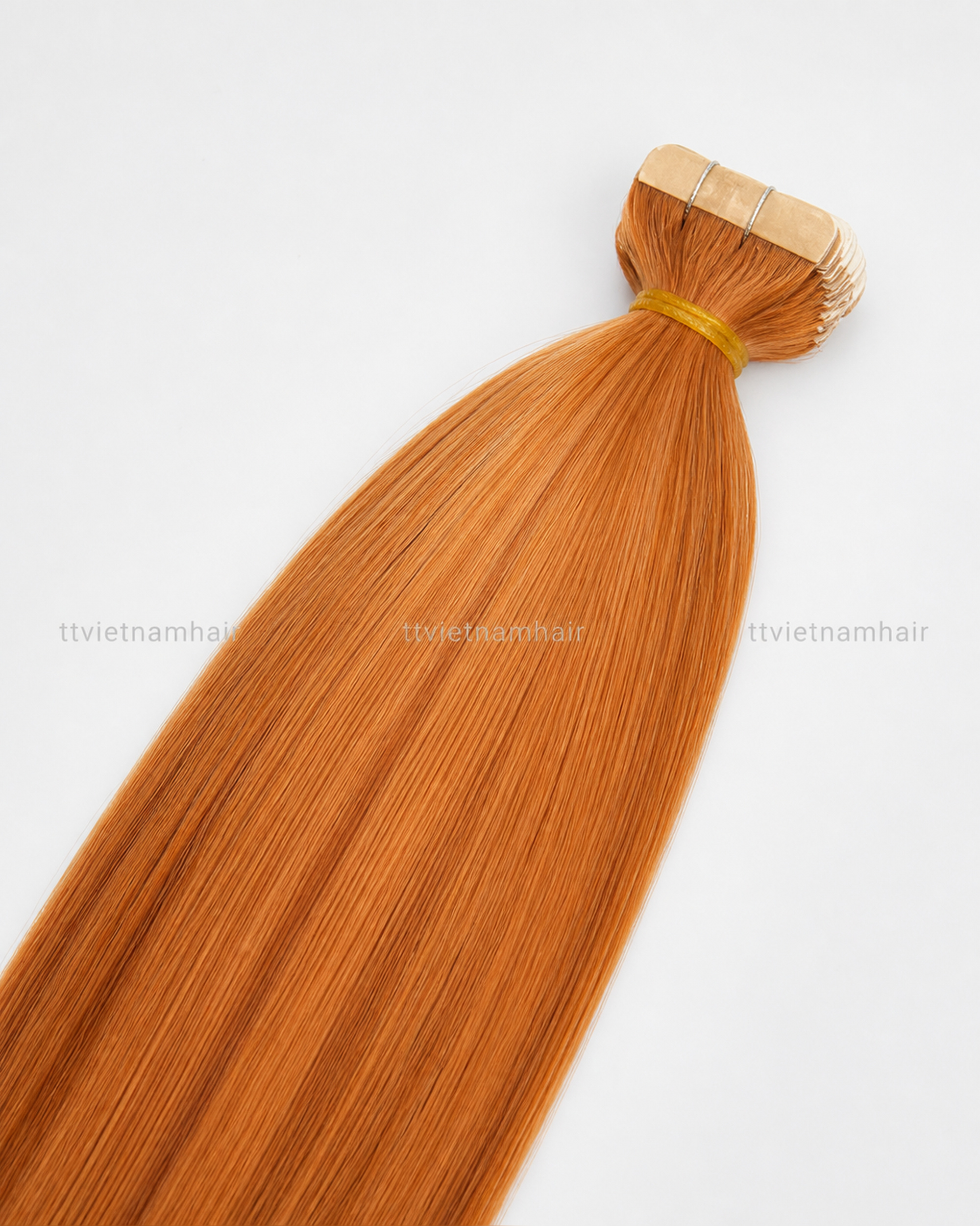 Bone Straight Tape-In Extensions - Copper Orange