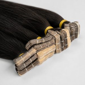 Black Bone Straight Tape-In Hair Extensions