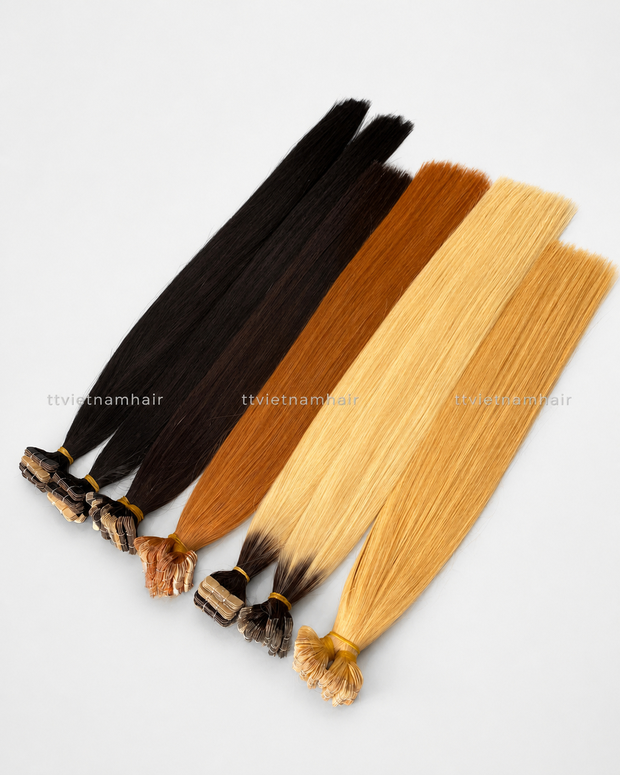 Black Bone Straight Tape-In Hair Extensions