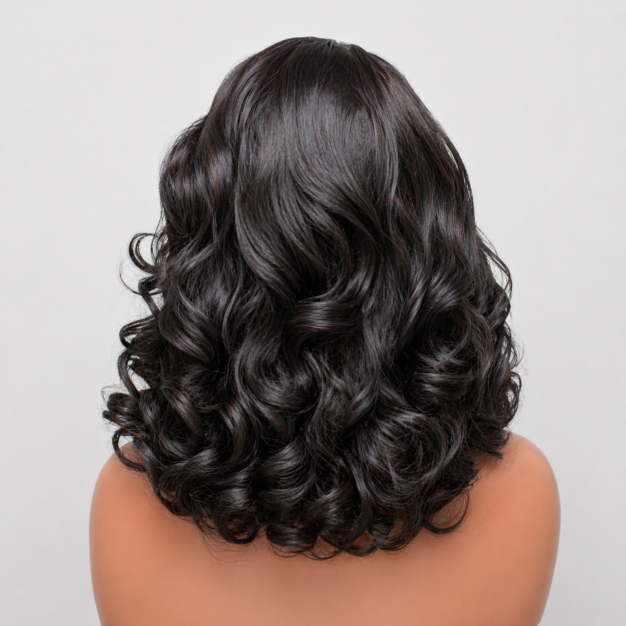 6×6 Closure Wig – Black Bouncy Curl 18 Inch 300g
