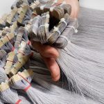Silver Grey Tape-In Hair attachment sections