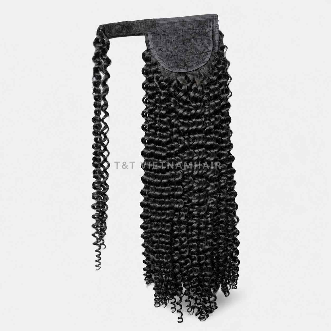 Deep Curly Wrap Ponytail – Natural Black