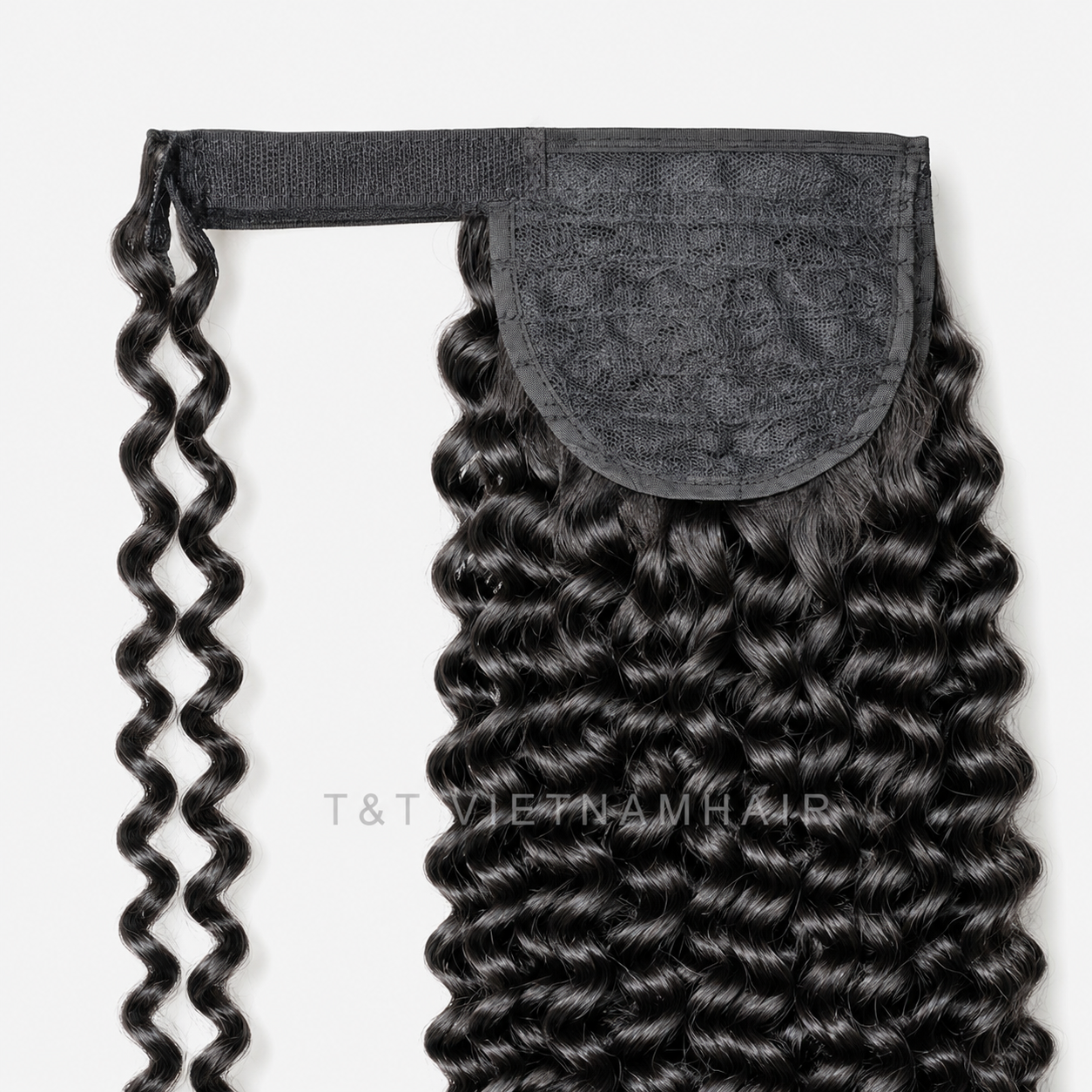 Deep Curly Wrap Ponytail – Natural Black