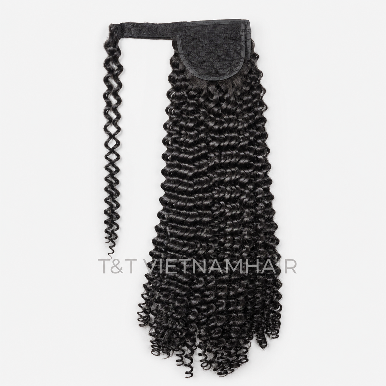 Deep Curly Wrap Ponytail – Natural Black