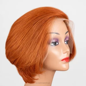 Copper Orange 13×4 Frontal Bob Wig by T&T VIETNAMHAIR