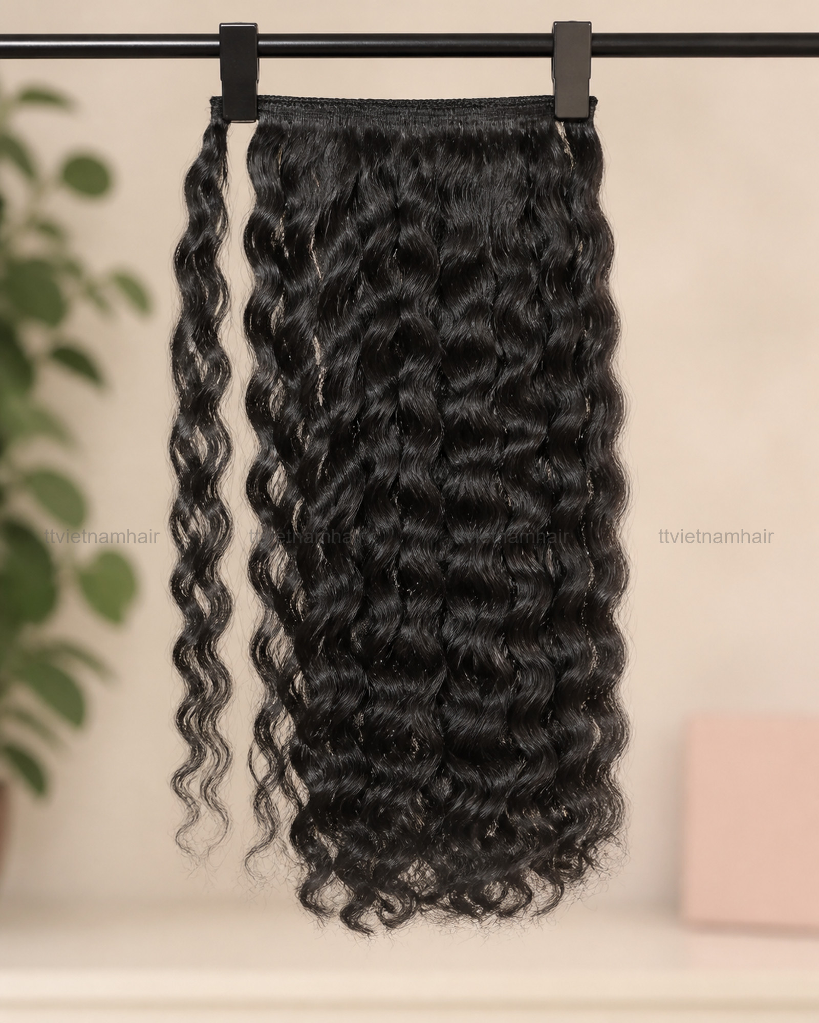 Natural Black Water Wave Wrap Ponytail – 10–32 Inch