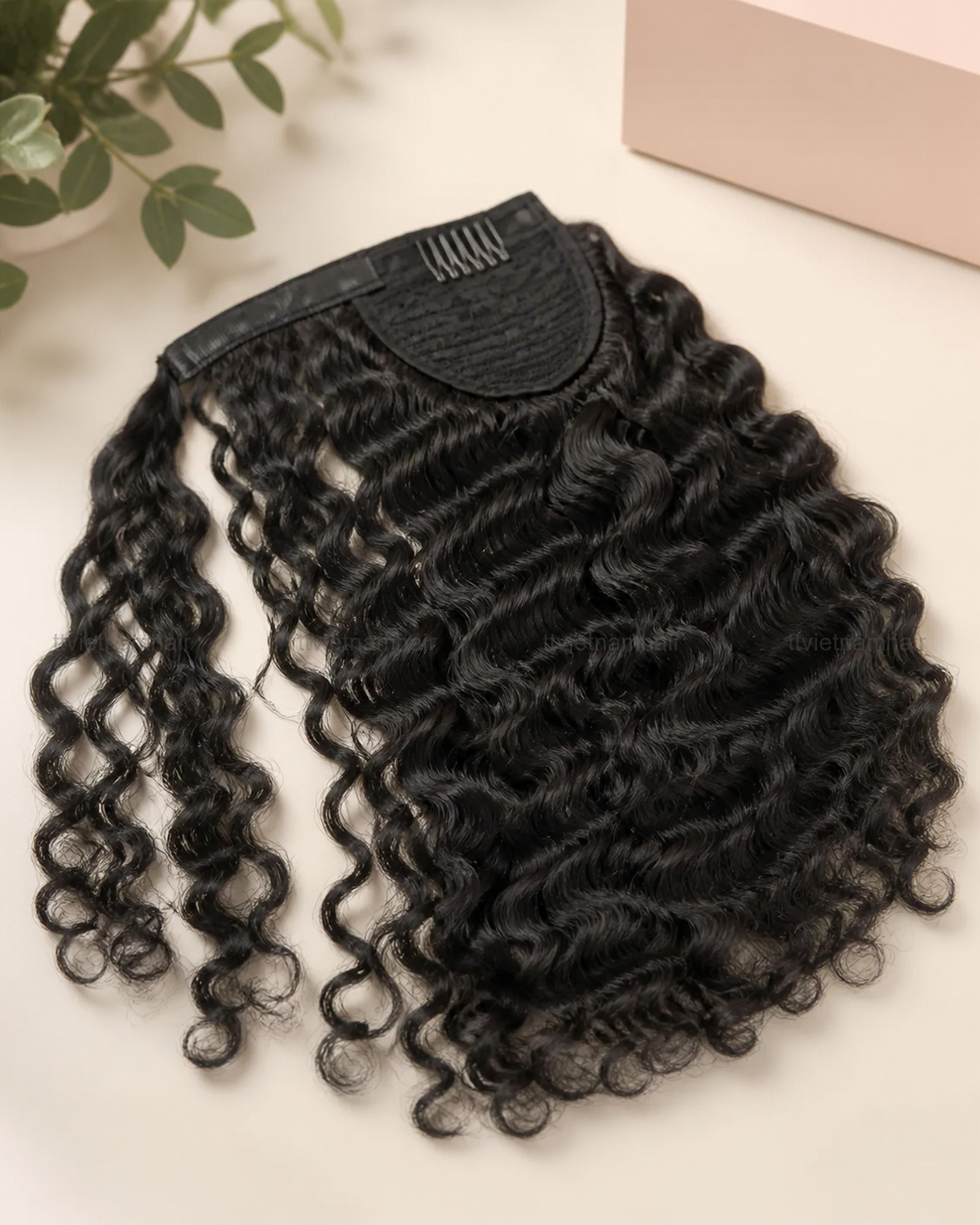Natural Black Water Wave Wrap Ponytail – 10–32 Inch