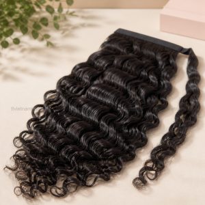 Natural Black Water Wave Wrap Ponytail – 10–32 Inch