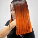 2×6 Ombre Copper Orange Closure Wig – Bone Straight