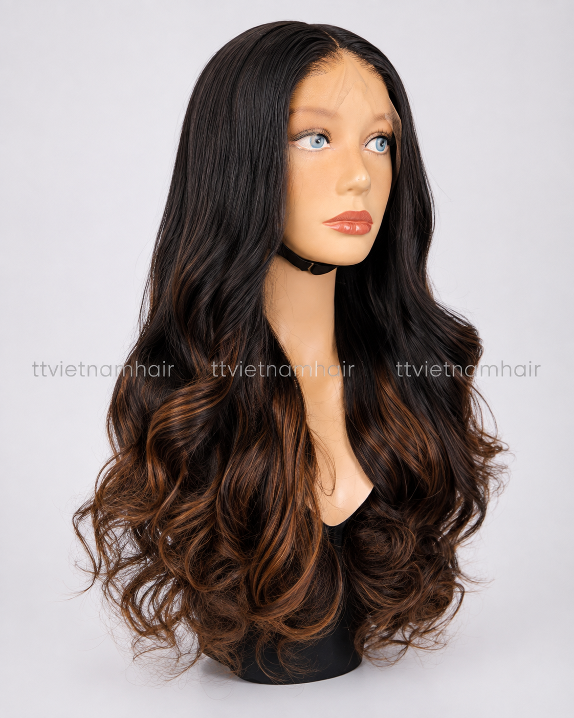 13×4 Ombre Chestnut Brown Frontal Wig – Body Wave by T&T VIETNAMHAIR