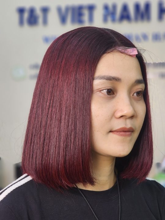 2×6 Closure Wig – Bone Straight – Burgundy 99J | Virgin Hair by T&T VIETNAMHAIR