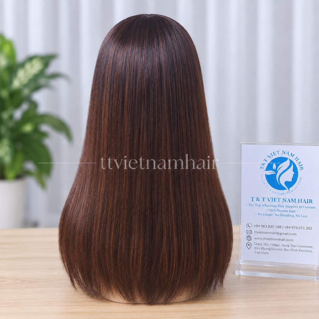 Ombre Dark Brown Bone Straight Lace Wig – Virgin Hair SDD