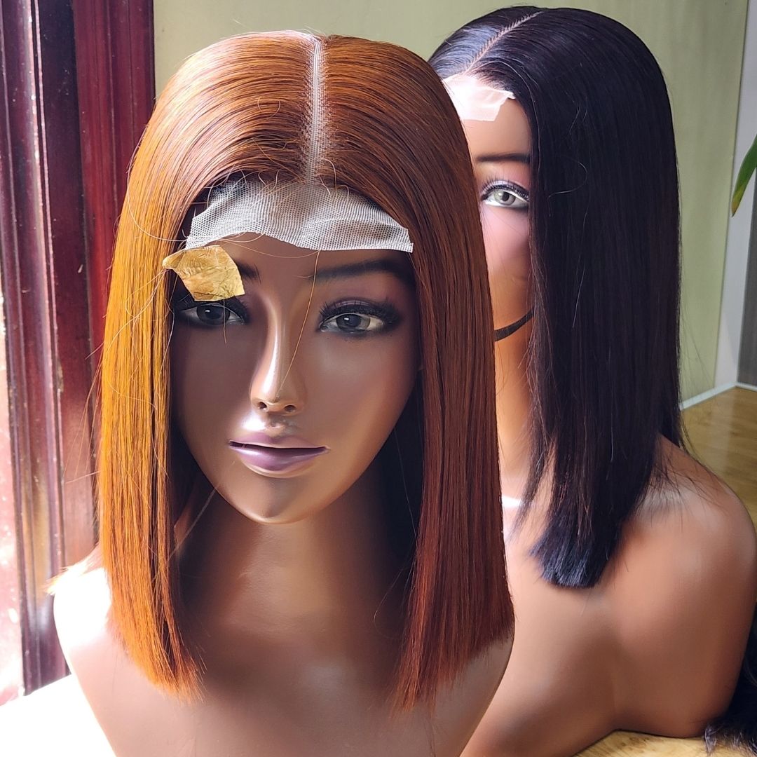 2x6 Bone Straight Closure Wig – Multi-Color Virgin Hair SDD