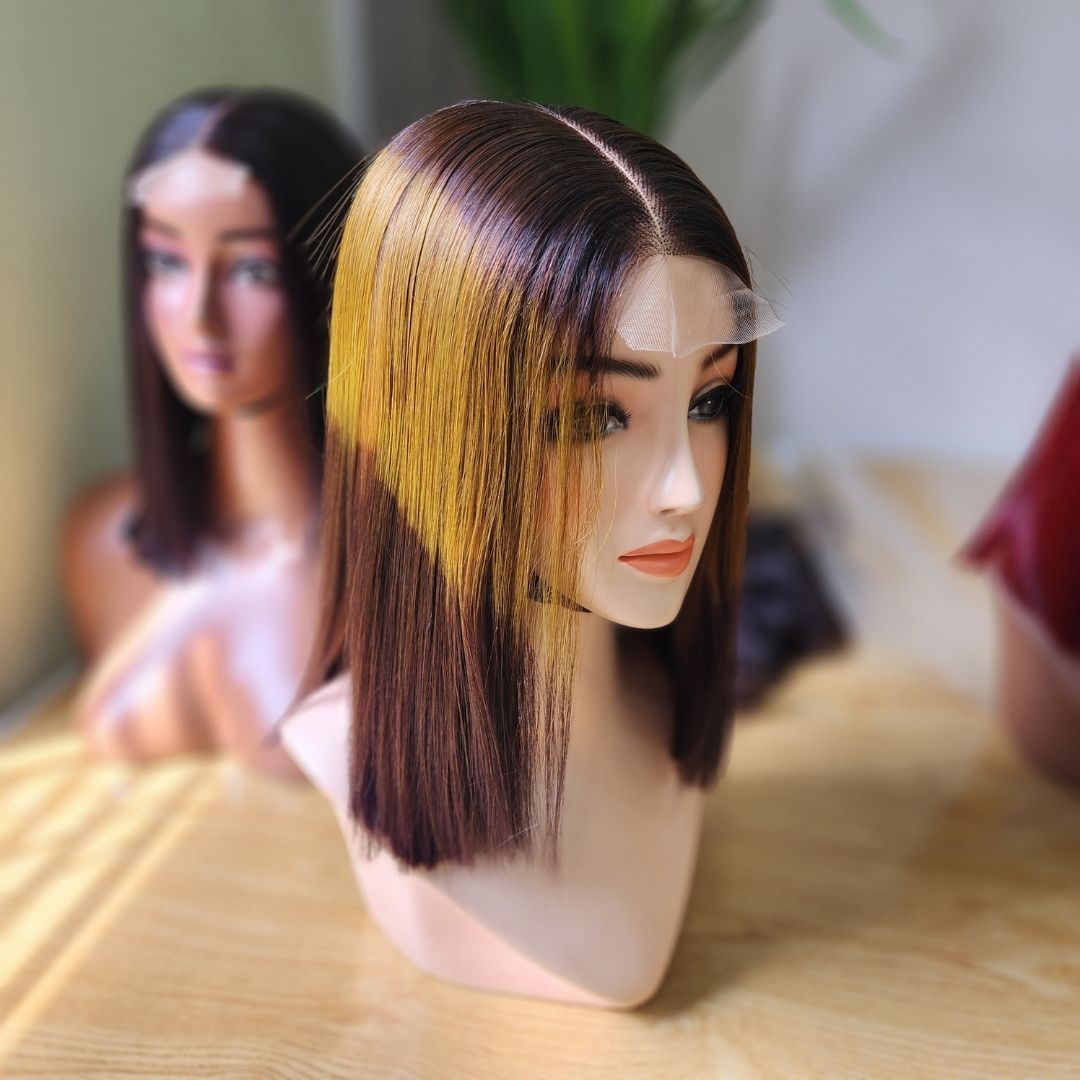 2x6 Bone Straight Closure Wig – Multi-Color Virgin Hair SDD