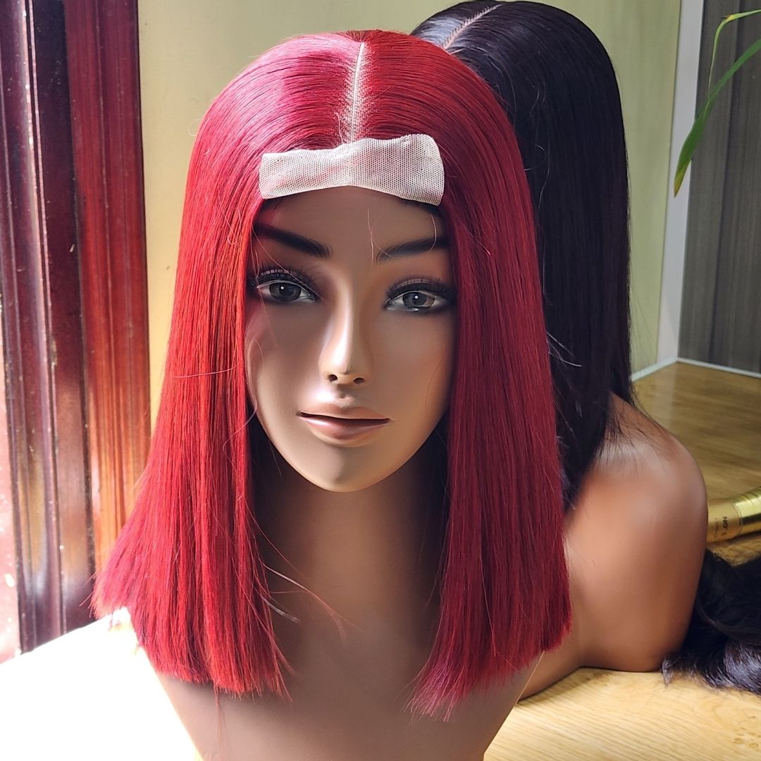 2x6 Bone Straight Closure Wig – Multi-Color Virgin Hair SDD
