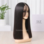 5×5 Natural Black Closure Wig with Wispy Bangs | Virgin Hair SDD