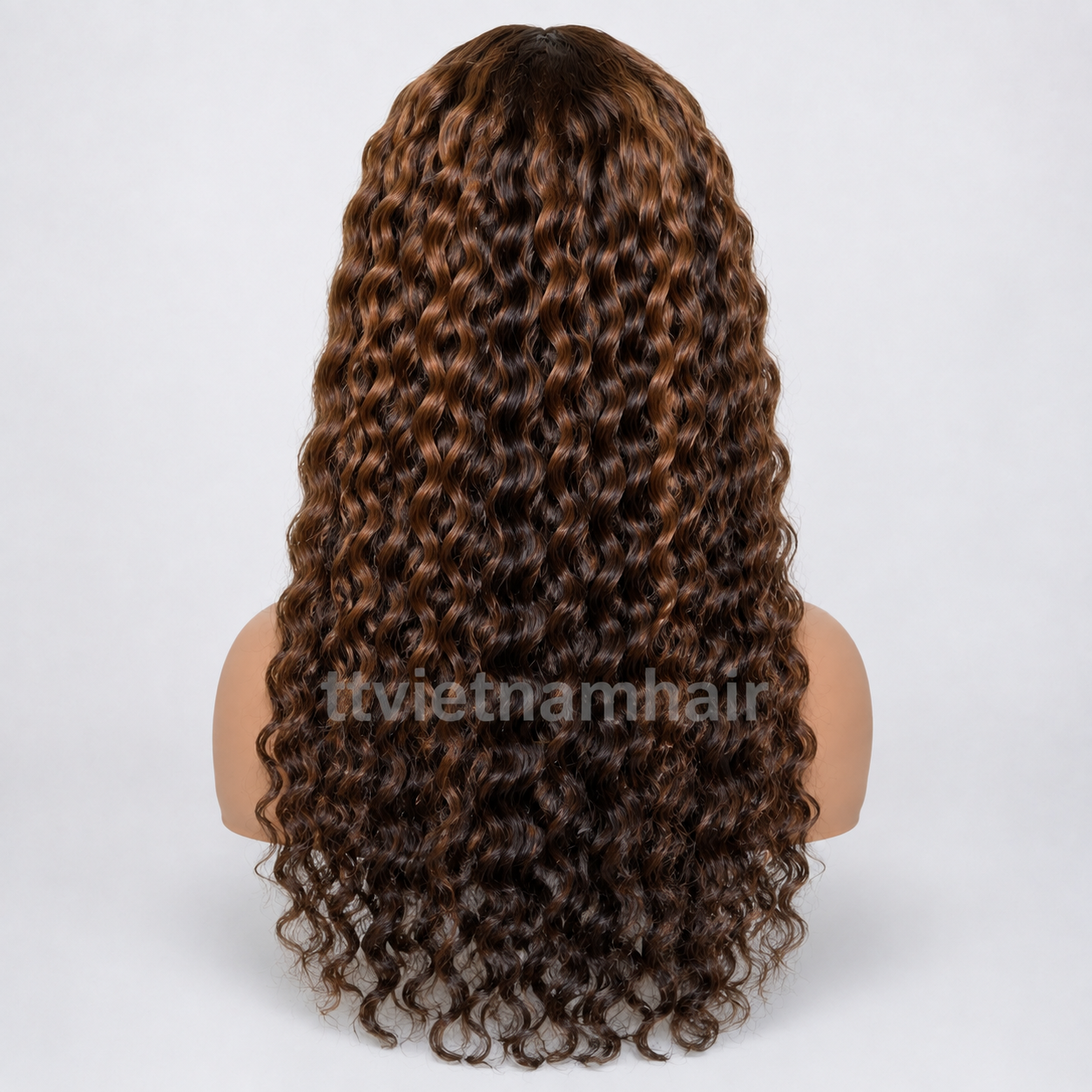 5×5 Piano Brown Eurasian Curly Closure Wig