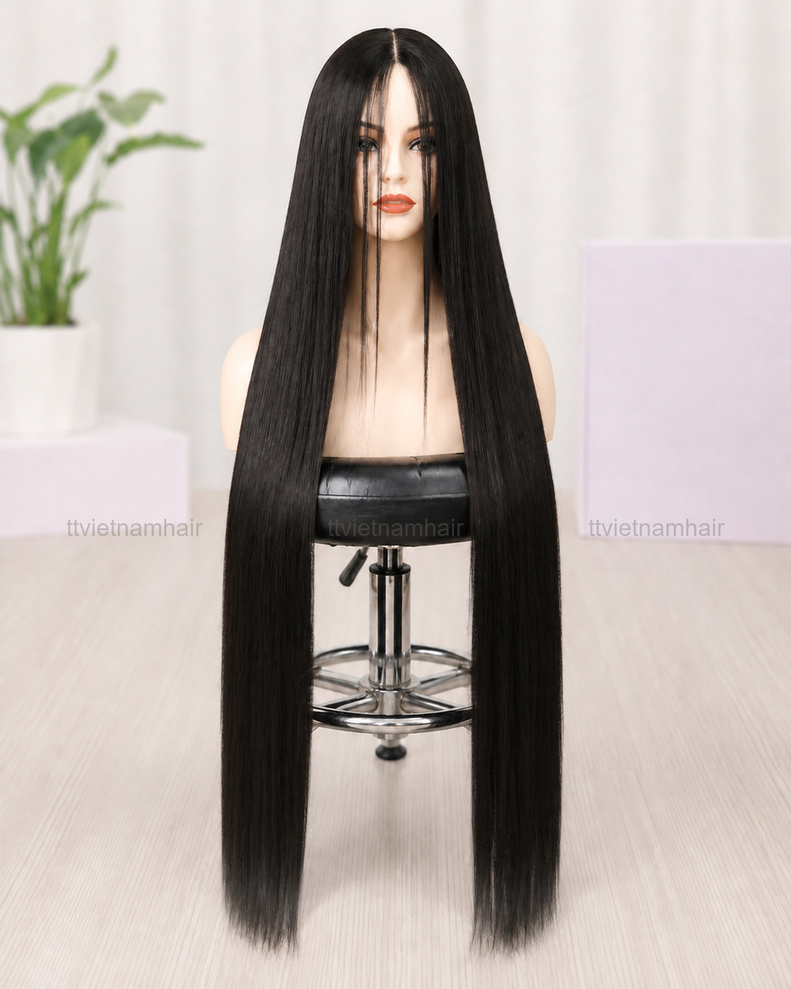 5×5 Closure Wig – Natural Black Bone Straight