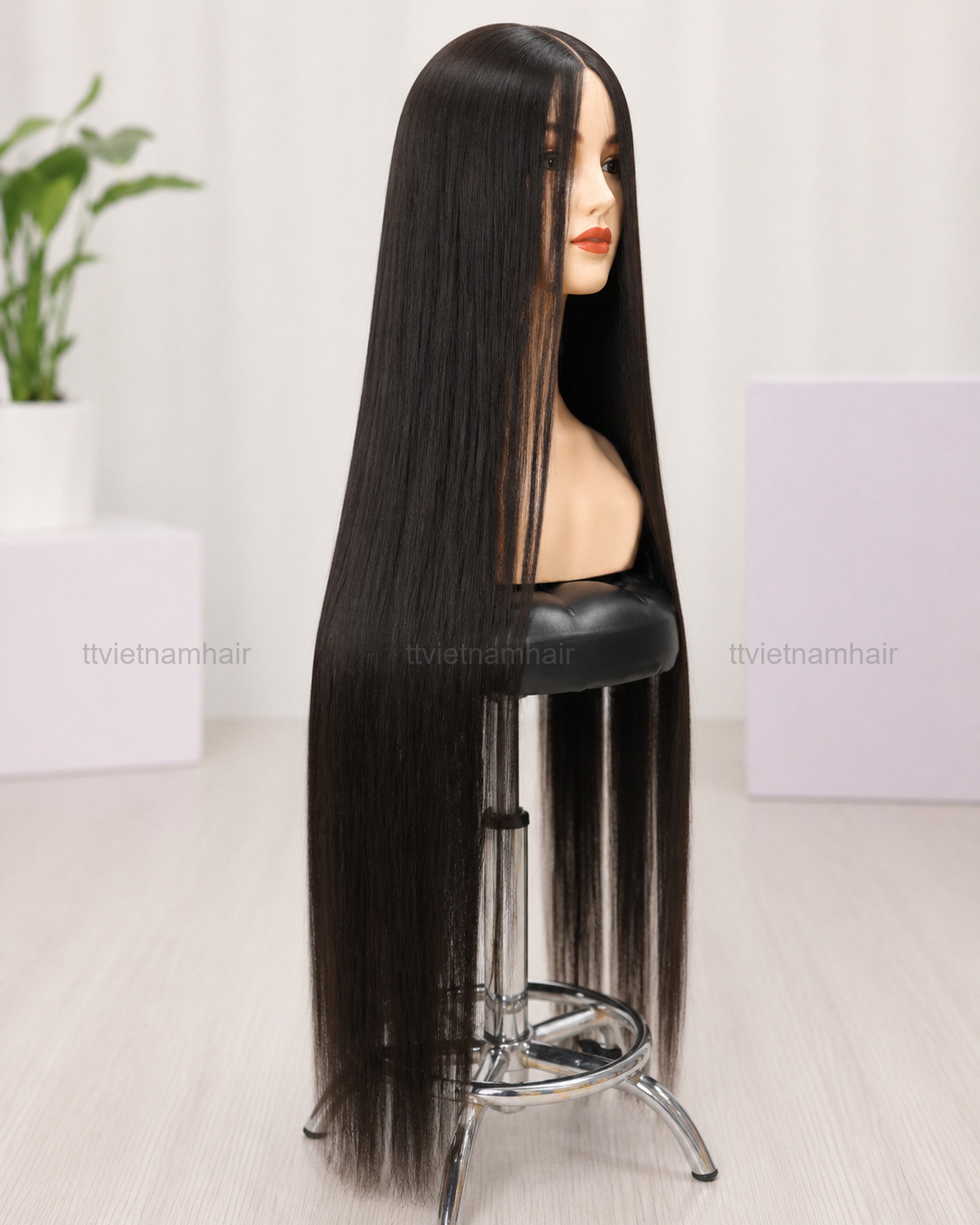 5×5 Closure Wig – Natural Black Bone Straight by T&T VIETNAMHAIR