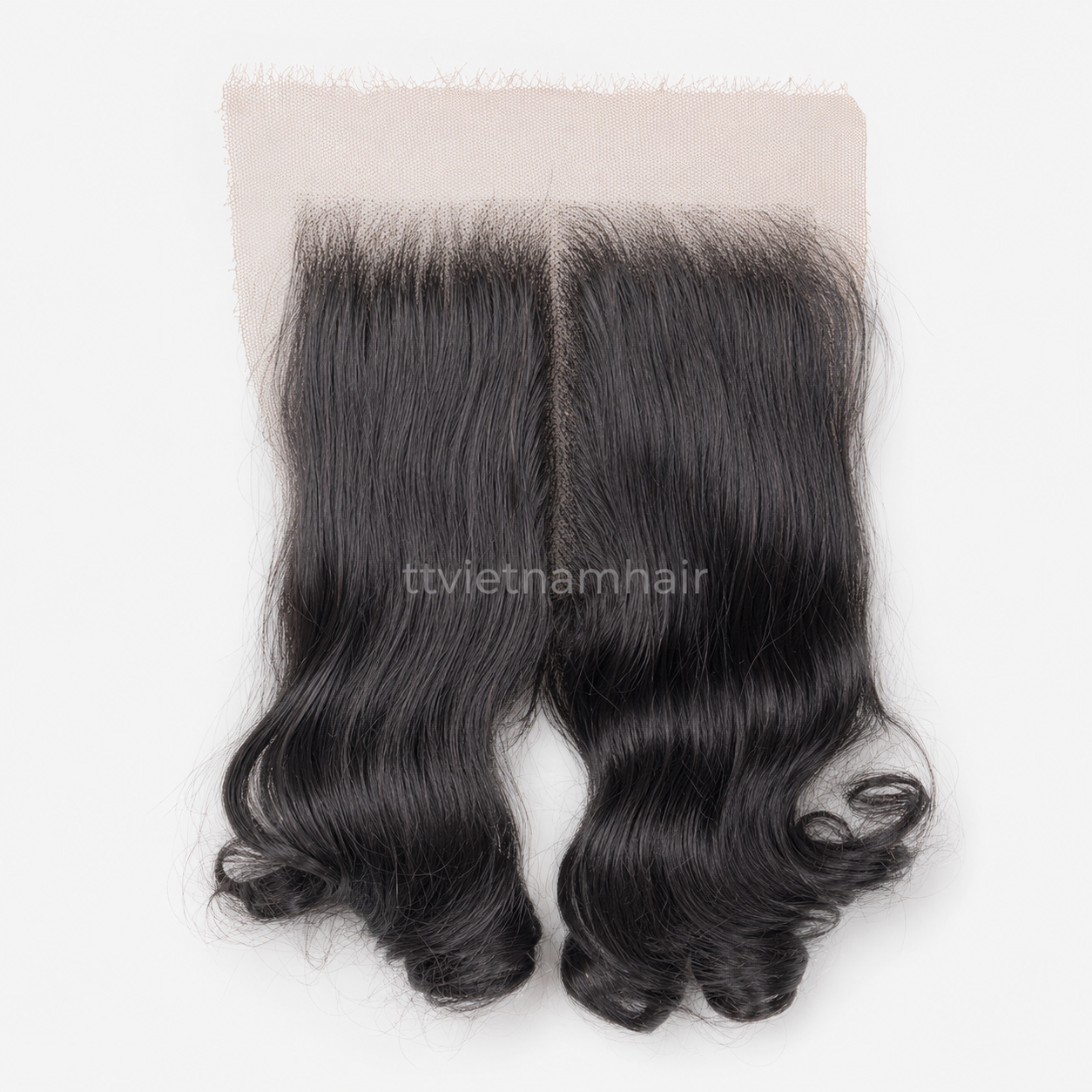 6×6 Natural Black Bouncy Curl Lace Closure by T&T VIETNAMHAIR