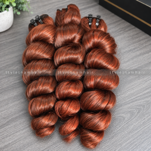 Copper Auburn Bouncy Curl Hair Bundles – 100g Virgin Hair SDD